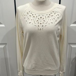 Juicy Couture cream sweatshirt with cut outs size small